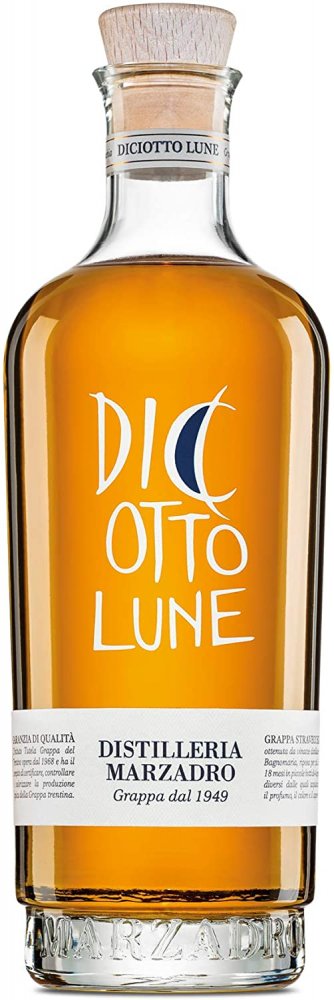 Marzadro 18Lune Grappa in der Holzkiste , 0,7 L, 41%